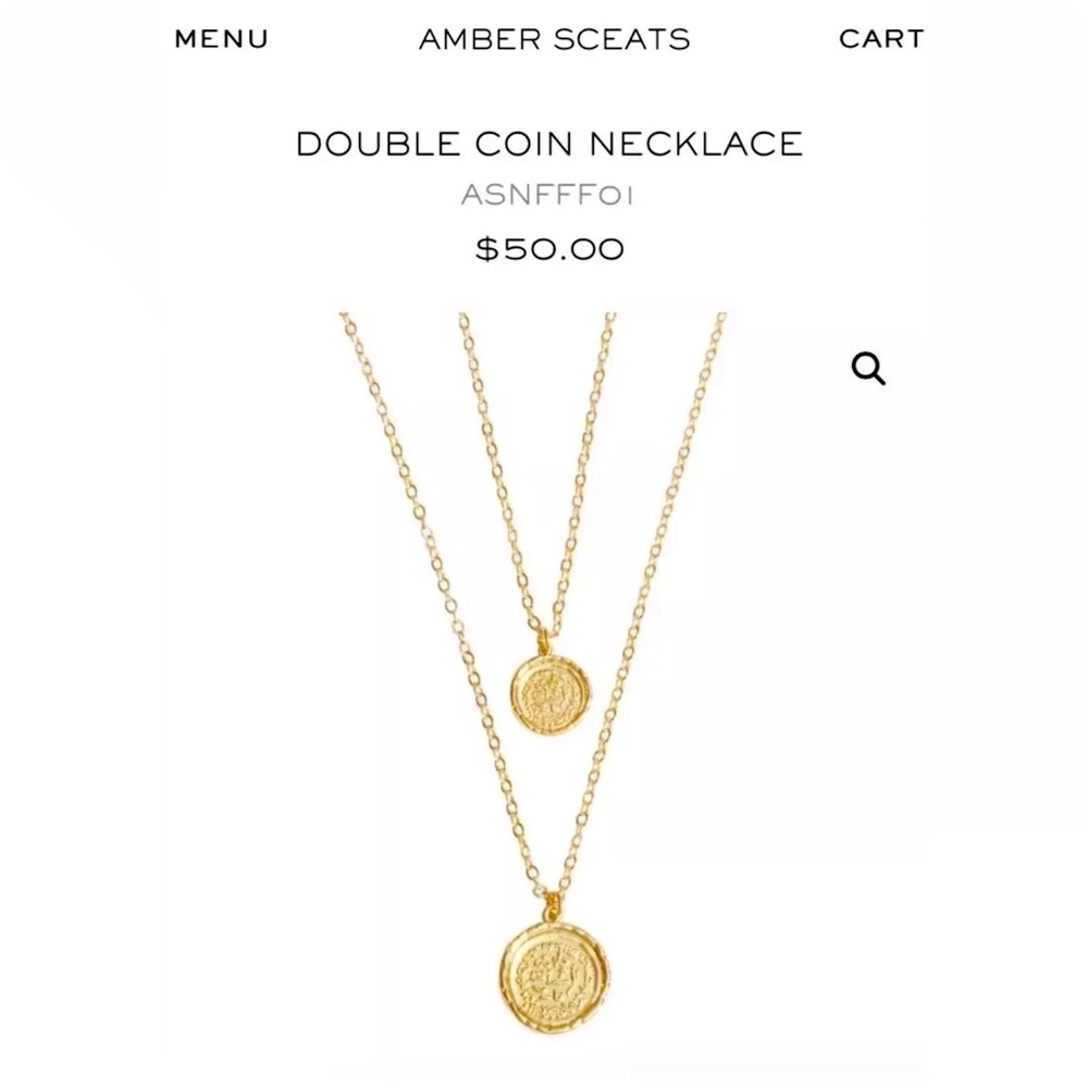 Amber Sceats Double Chain Coin Layered Necklace